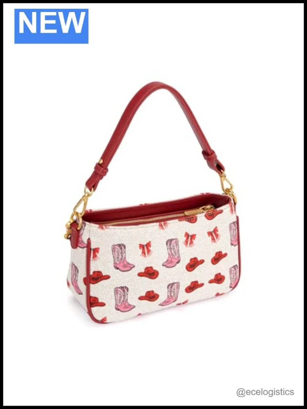 Western Canvas Hobo Shoulder Bag with Chain Strap Y2K Clutch Purse
